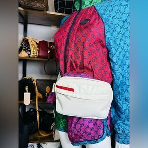 RARE Prada Sport White Fanny Waist Bag Vintage B9150m